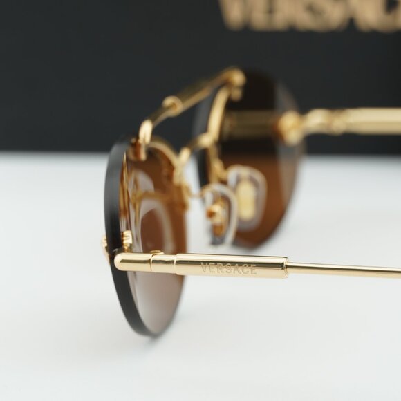 Versace VE2295 1002/73 Oval Sunglasses - Gold/Brown main image 9
